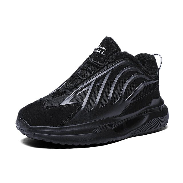 Men's High-top Plush Warm Sneakers Black(High-top) / 43 22