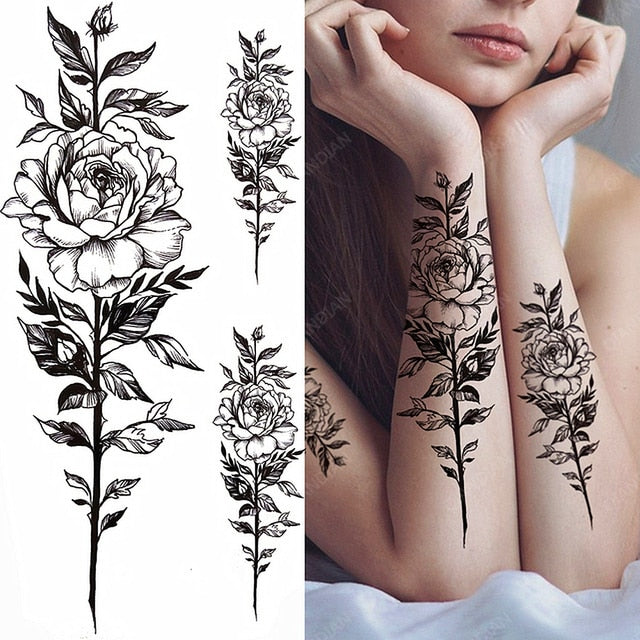 Flowers and Animals Body Tattoos 22 GD Home Goods