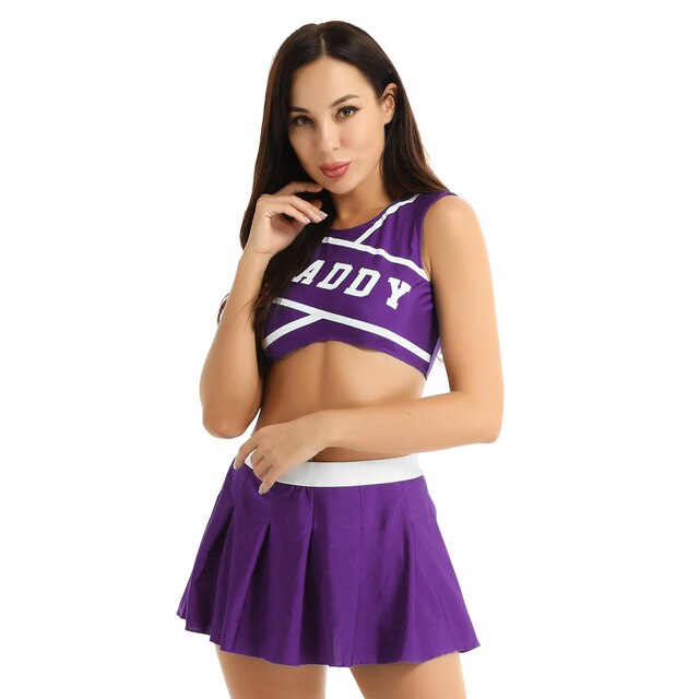 Cheerleader Costume Set Purple A / S GD Home Goods