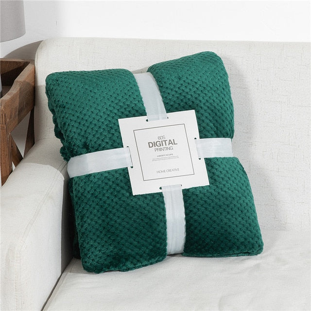 Fluffy Plaid Winter Bed Blankets Dark Green / 45x65cm(Pet Blanket) GD Home Goods
