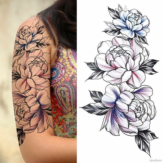 Flowers and Animals Body Tattoos 14 GD Home Goods