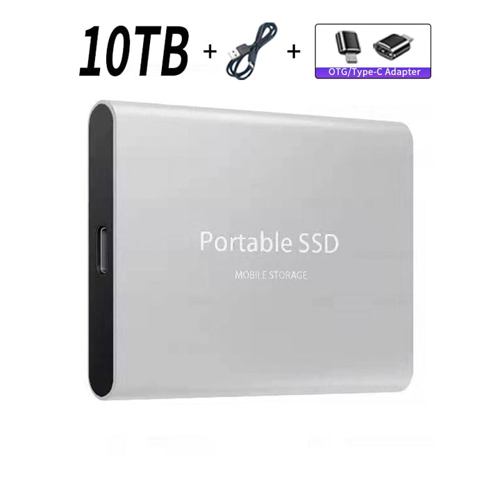 Portable SSD Mobile Storage Silver 10TB