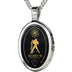 Aquarius Necklace Zodiac Pendant 24k Gold Inscribed on Onyx Stone 925 Sterling Silver GD Home Goods
