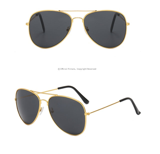 Polarized Classic Aviation Sunglasses Gold Grey / Metal