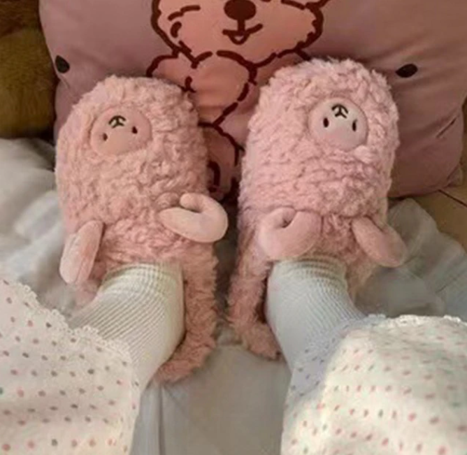 Animal Slippers Sheep pink / 36-37(fit for 35-36) GD Home Goods