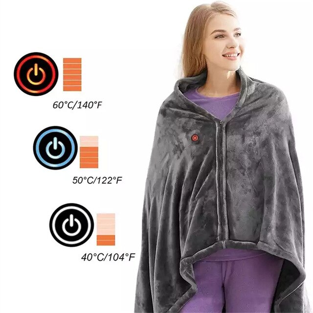 Electric Heating and Warm Shawl Blanket Dark Grey