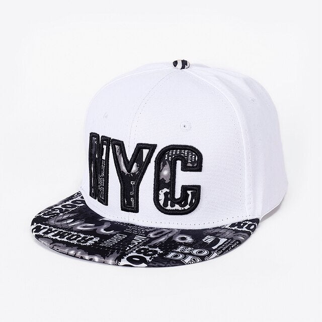 Acrylic Embroidered Cap NYC-white / Adjustable GD Home Goods