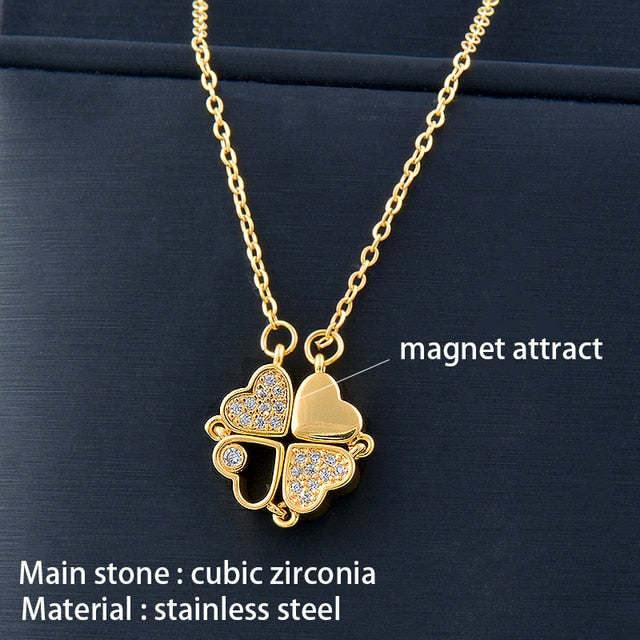 Flower Magnetic Together Necklace XL333T GD Home Goods