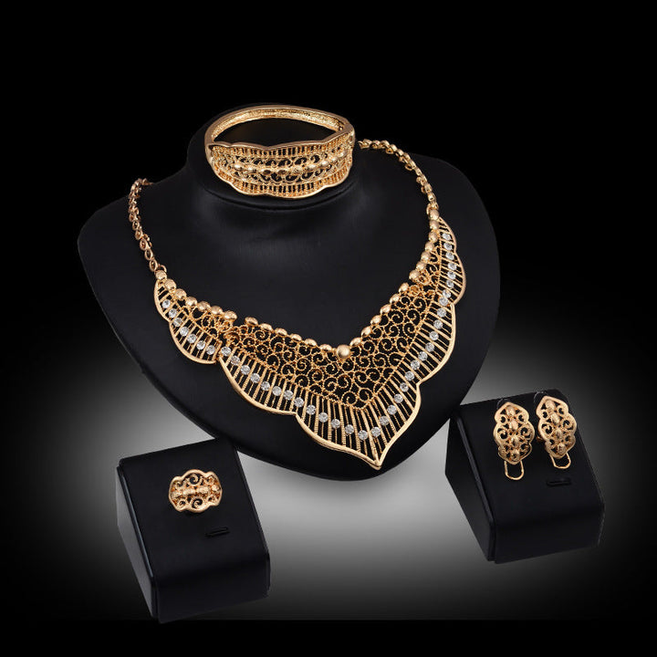 Gold Indian Bridal Jewelry Set 860014 Polybag Package