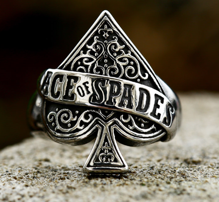 Ace Of Spades Poker Ring As Shown / 7 GD Home Goods