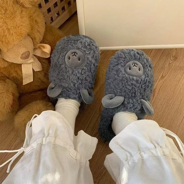 Animal Slippers Sheep gray / 44-45(fit for 43-44) GD Home Goods