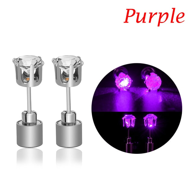 Crystal Earrings - LED Glowing Crystal Earrings Purple / 1 Pair GD Home Goods