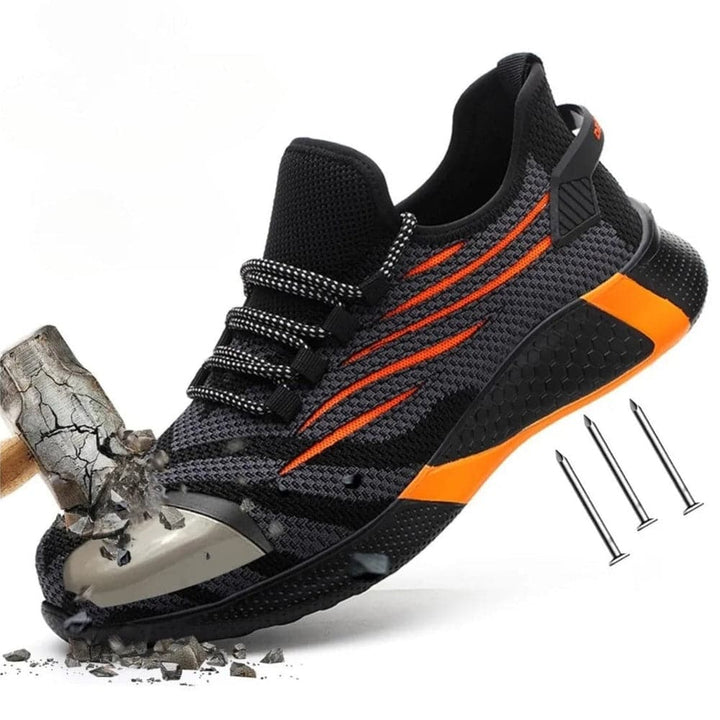 Industrial Security Shoes with Cap for Men Black and Orange / 26