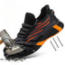 Industrial Security Shoes with Cap for Men Black and Orange / 22.5