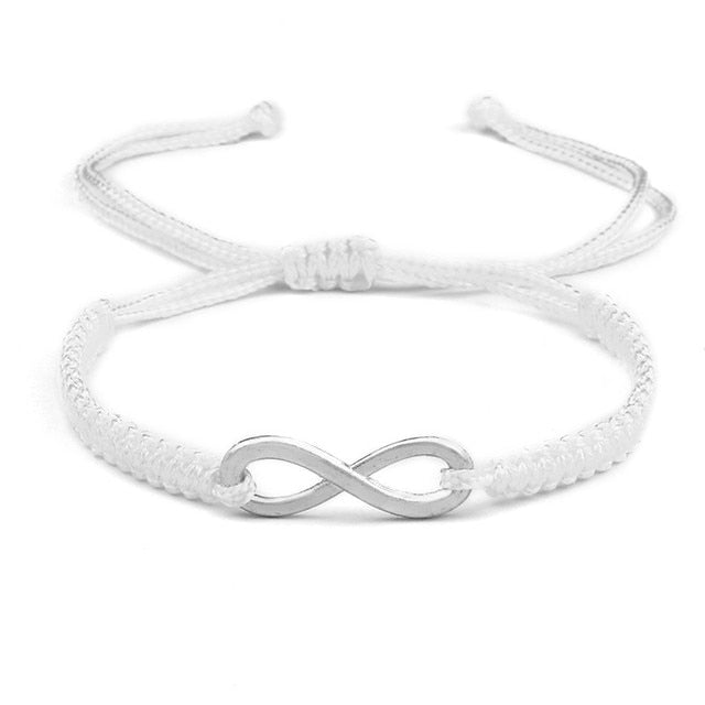 Infinity Charm Couple Bracelet White-S