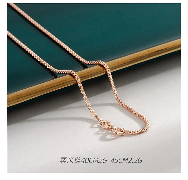 18K Rose Gold Plated Necklaces Li Mi / 40cm GD Home Goods