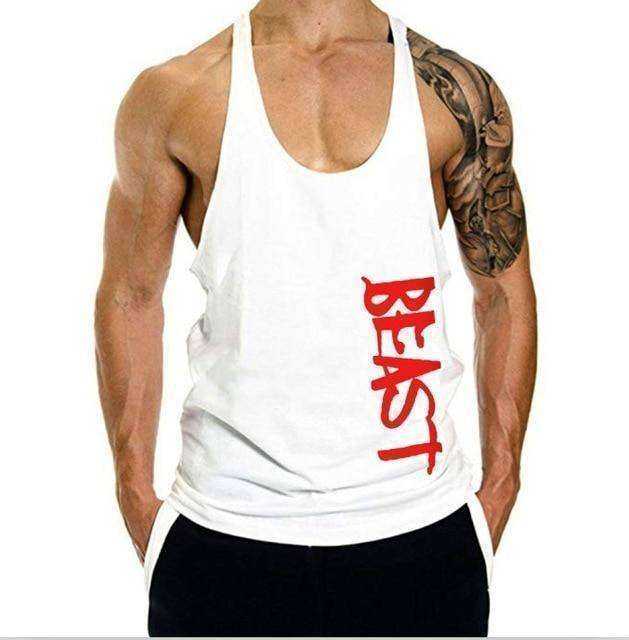 Beast Aesthetic Apparel Stringer Fitness Muscle Shirt White and Wine / M GD Home Goods