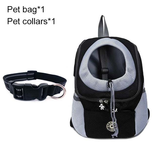Pet Travel Carrier Bag Black with Collar / M for 5-10kg