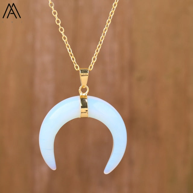 Crescent Moon Amethyst Necklace