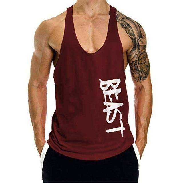 Beast Aesthetic Apparel Stringer Fitness Muscle Shirt Burgundy / XL GD Home Goods