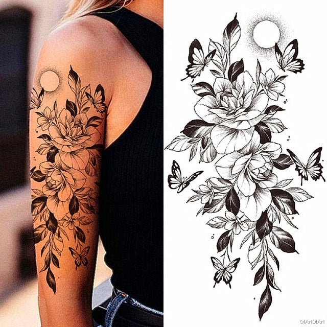 Flowers and Animals Body Tattoos 32 GD Home Goods
