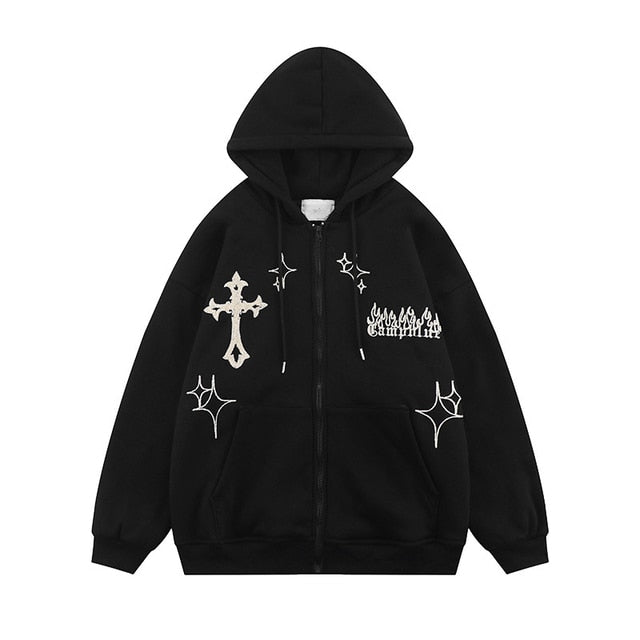Goth Embroidery Hoodies
