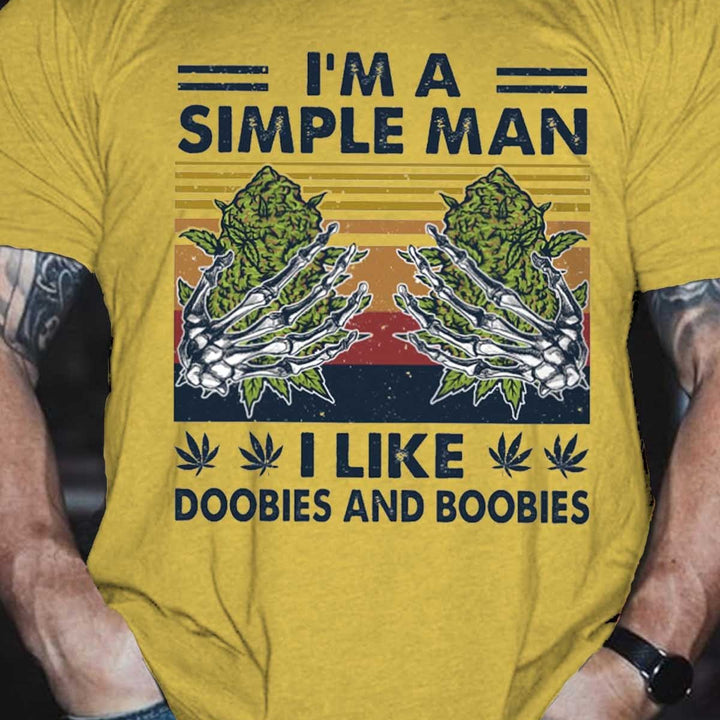 I'm A Simple Man Printed T-Shirt Yellow / S