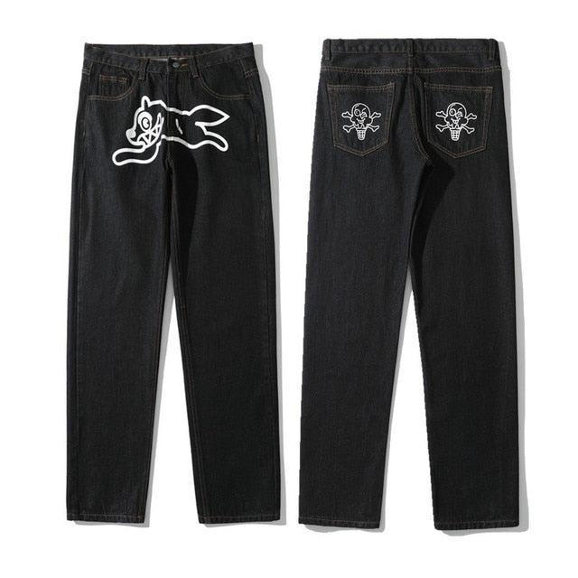 Dog Print Black Streetwear Jeans Style 01 / 2XL GD Home Goods