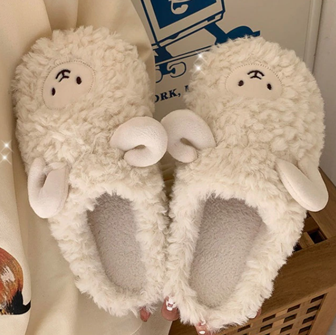 Animal Slippers Sheep white / 36-37(fit for 35-36) GD Home Goods
