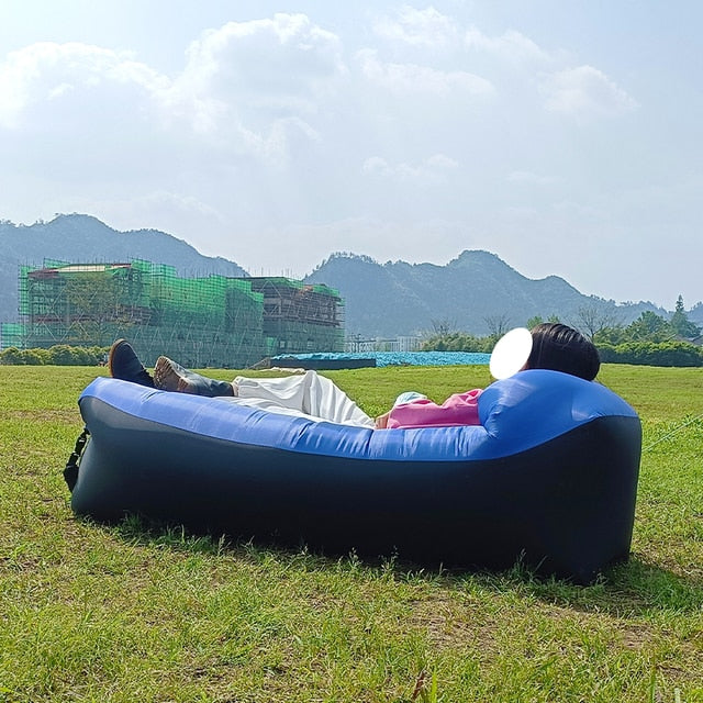 Inflatable Sofa - Great Inflatable Sofa or Inflatable Bed Dark Blue Home and Kitchen