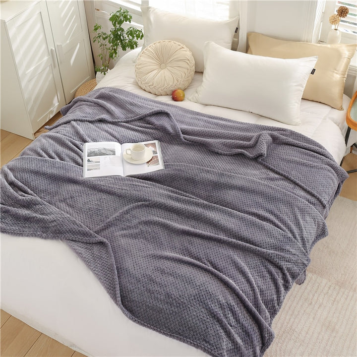 Fluffy Plaid Winter Bed Blankets GD Home Goods