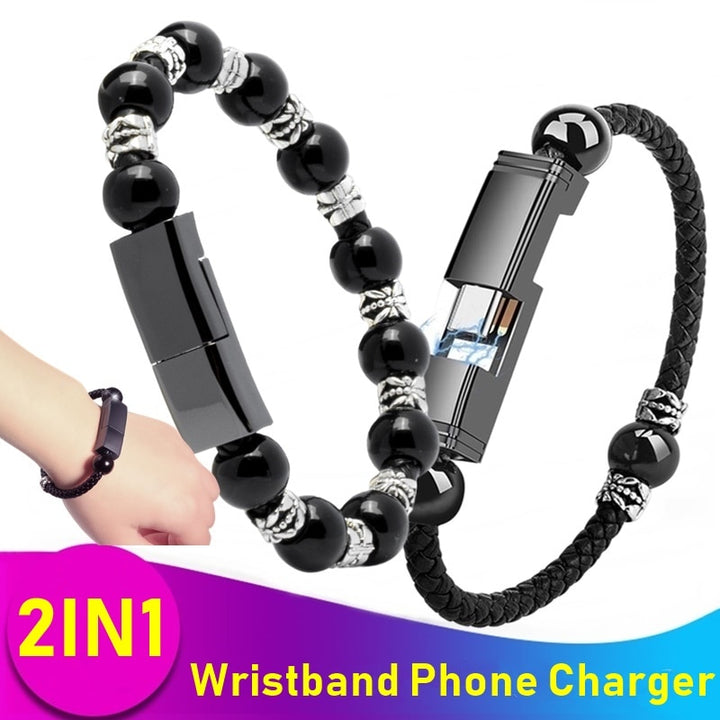 Leather Bracelet Micro Phone Charger