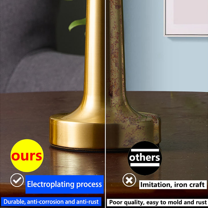 Small Gold Cordless Table Lamp