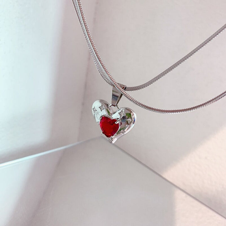 Big Heart Double Layer Chain Necklace GD Home Goods