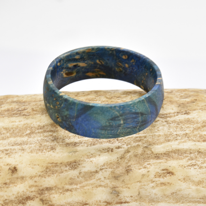 Blue Box Elder Wood Ring Hand wear GD Home Goods
