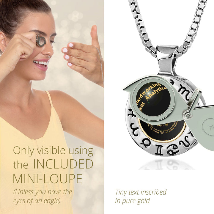 Virgo Necklace - Gift for Women or Men | Silver Zodiac Sign Necklace