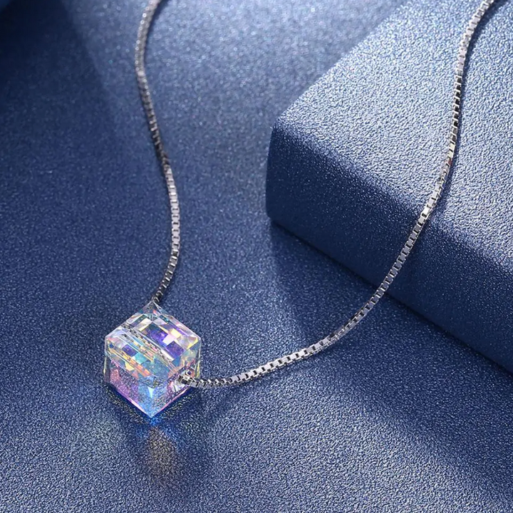 Aurora Borealis Cube Crystals Necklace GD Home Goods