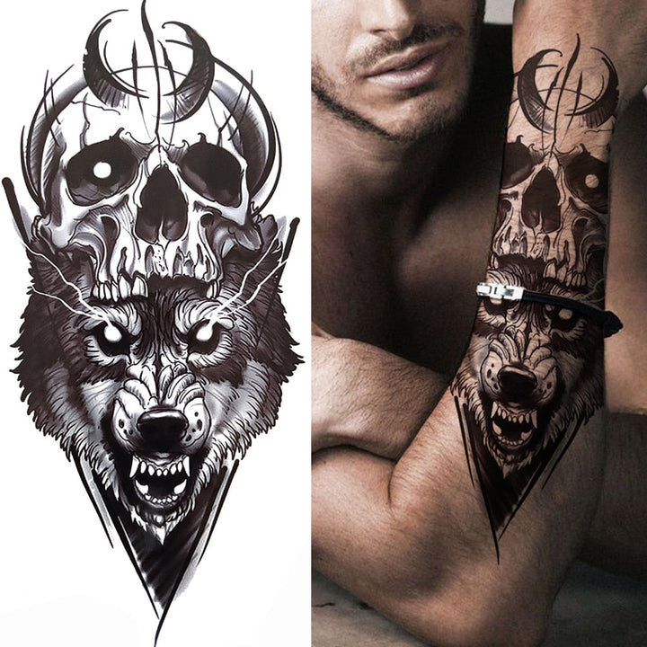 Temporary Tattoo Sleeves - Half Arm Shaded Style Temporary Tattoos