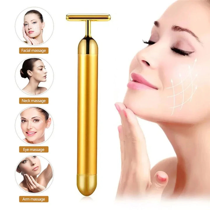24K Gold Facial Roller Massager GD Home Goods