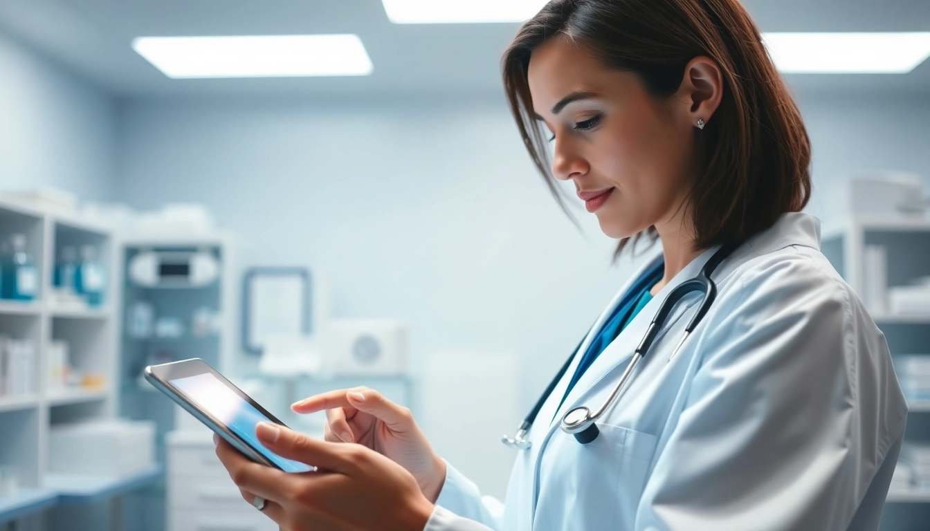 Healthcare professional prescribing medication seamlessly with apps for electronic prescriptions