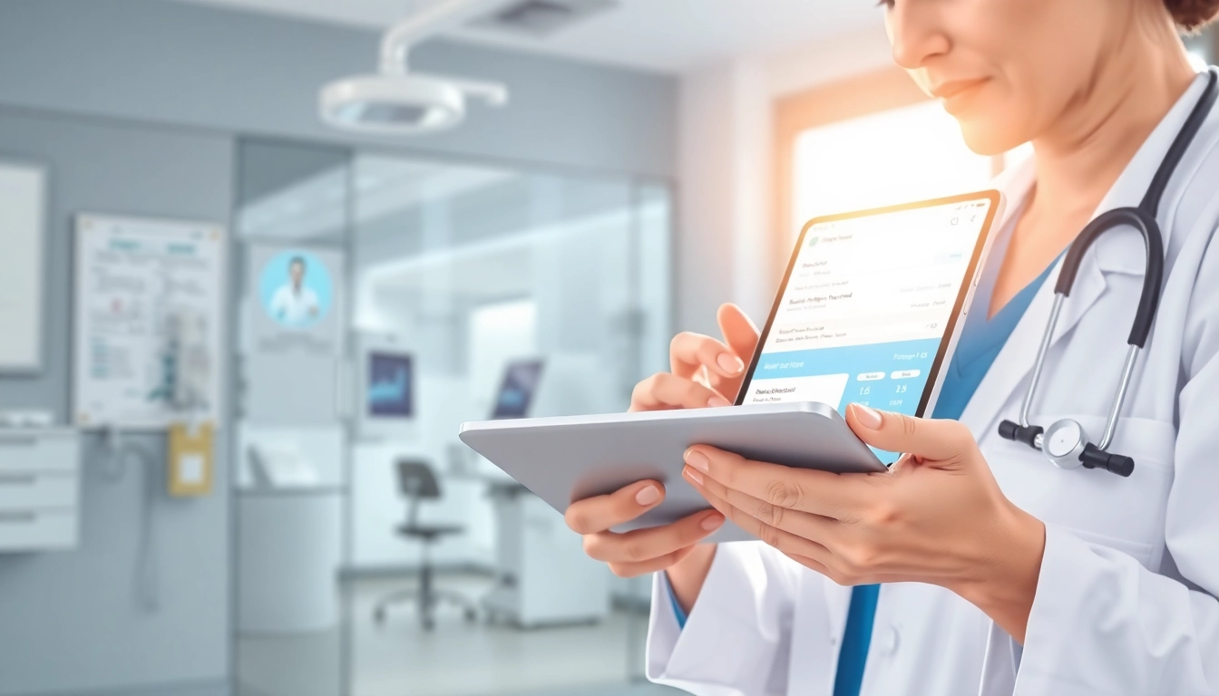 Explore how apps for electronic prescriptions empower healthcare providers in a modern clinic setting.